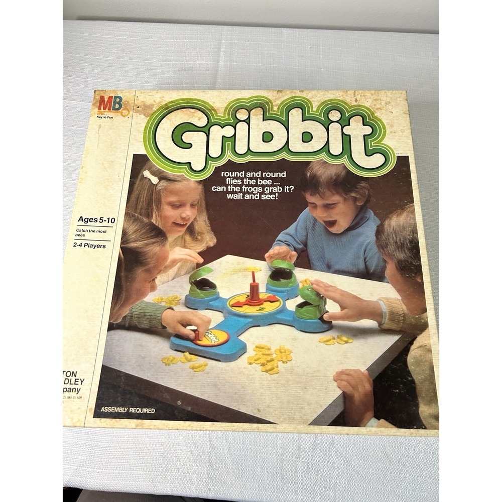 Vintage Milton Bradley Gribbit Frog Bee Catching Game age 5-10 ~ 100% Complete ~